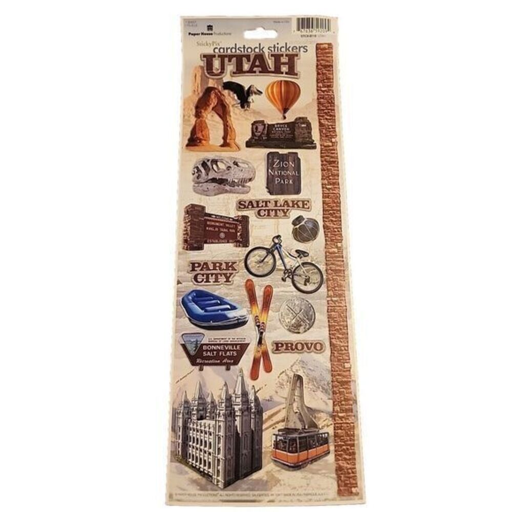 "UTAH" Cardstock Stickers - Paper House Productions, Salt Lake City Bryce CANYON
